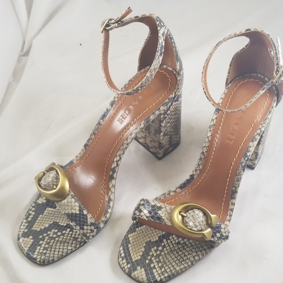 Coach Shoes - Coach Maya 7B Block Heel Front Logo Buckle Sandals Coach Shoes - Coach Maya 7B Block Heel Front Logo Buckle Sandals